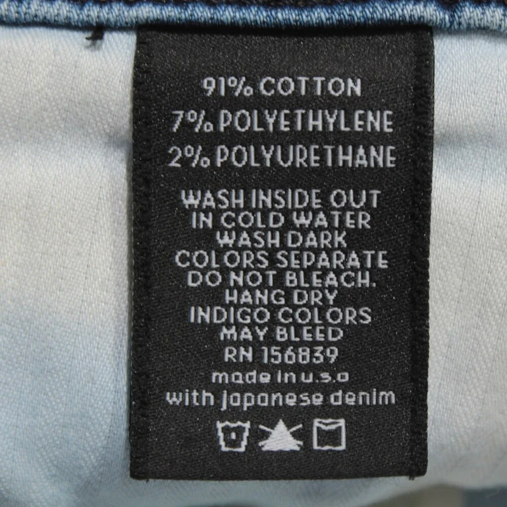 Monfrere NWT Distressed Skinny Jeans Size 34 US Greyson in Blue Cotton Blend